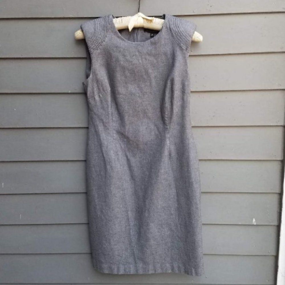 Classic Sleeveless Gray Sheath Dress - Brand Unknown